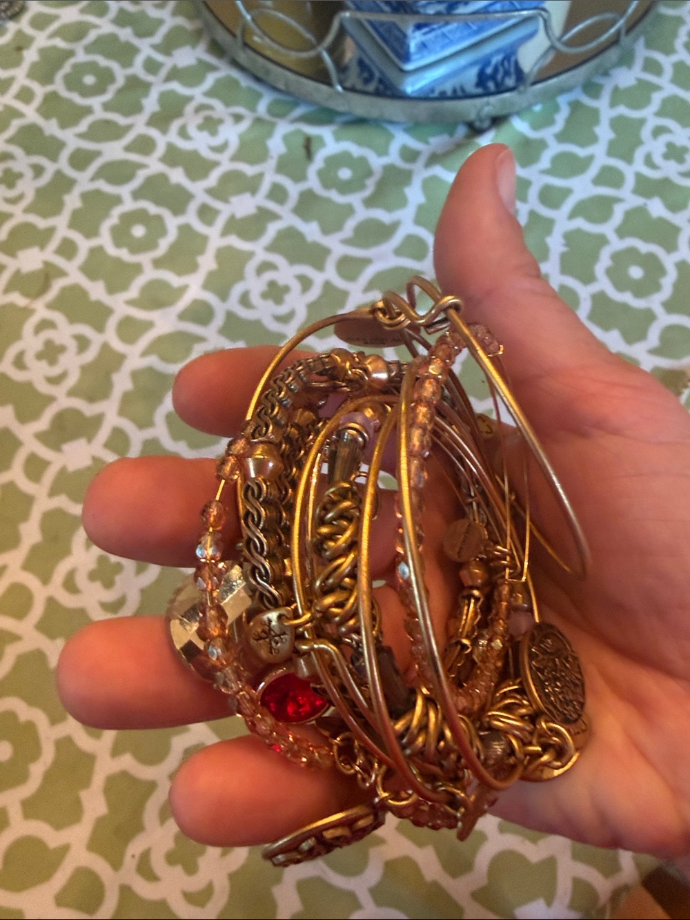 Alex and Ani gold brass bracelets lot of 13 bracelets